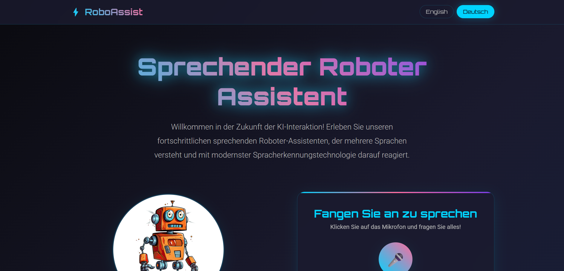 Sprechender Roboter website