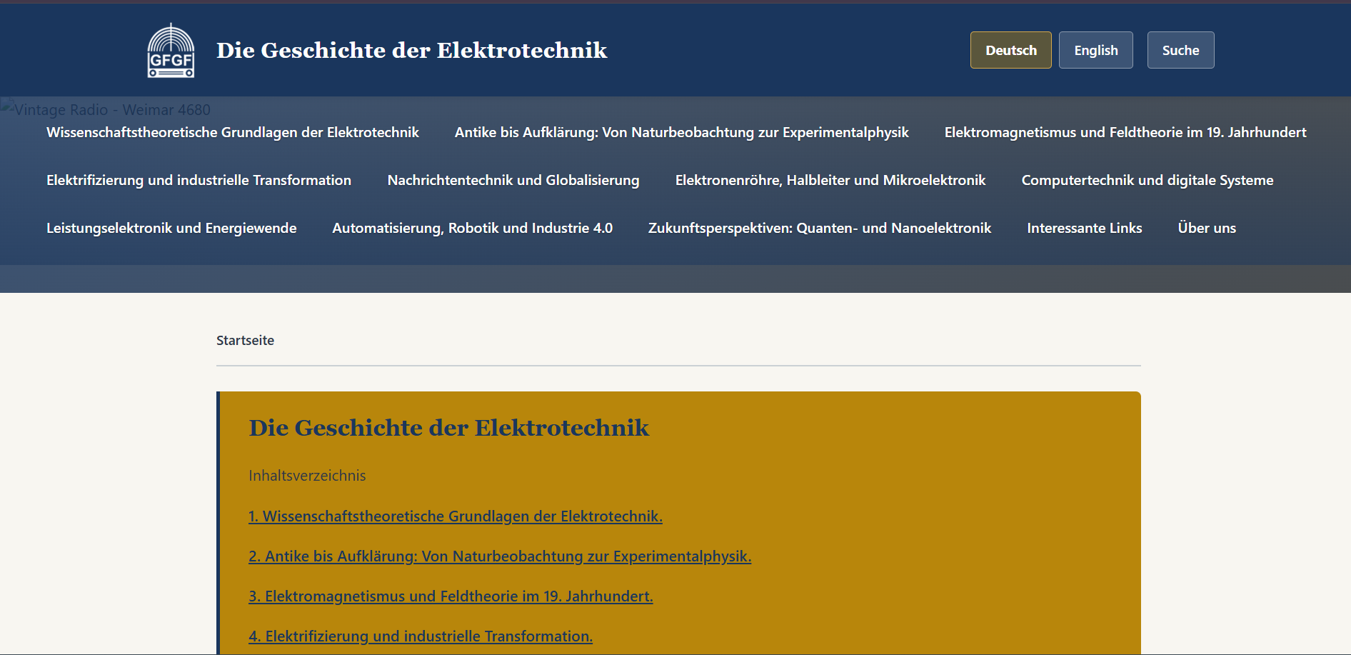 Geschichte der Elektrotechnik website